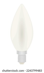 Narrow light  bulb. vector illustration