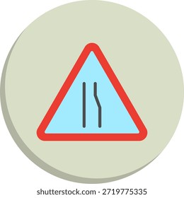 Symbol für flache Kreisform mit schmaler Straße