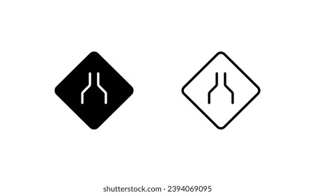 Narrow Road icon design with white background stock illustration