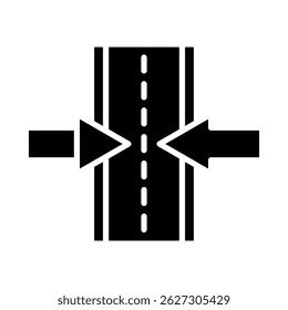 Narrow road icon Glyph Icon Design For Personal And Commercial Use