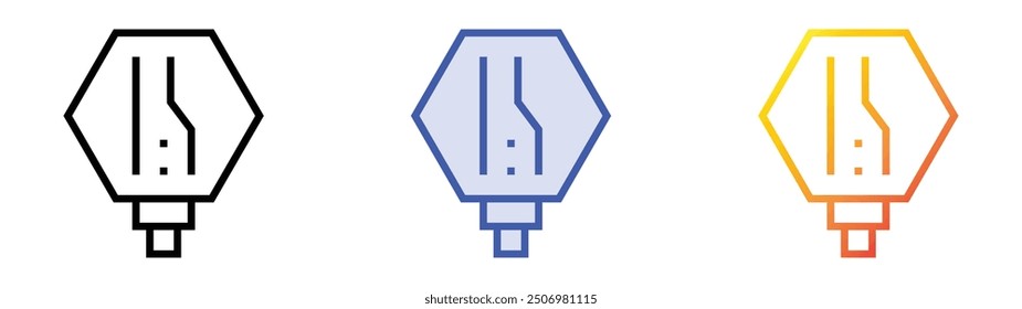 narrow road icon. Linear, Blue Fill and Gradient Style Design Isolated On White Background
