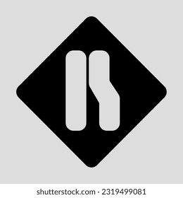 Icono de camino estrecho en estilo sólido, uso para presentación de aplicaciones móviles del sitio web