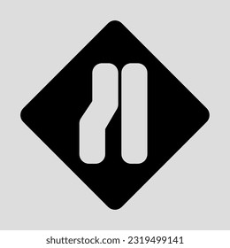 Narrow road icon in solid style, use for website mobile app presentation
