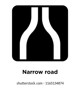 Narrow road icon vector isolated on white background, Narrow road transparent sign