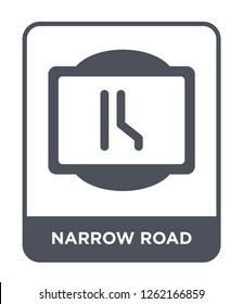 narrow road icon vector on white background, narrow road trendy filled icons from Traffic signs collection, narrow road simple element illustration