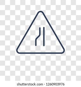 Narrow road sign icon. Trendy Narrow road sign logo concept on transparent background from Traffic Signs collection