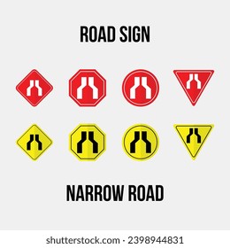 colección vectorial de señalización de carretera estrecha