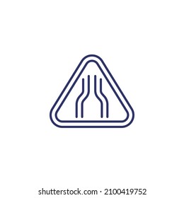 narrow road sign, vector line icon