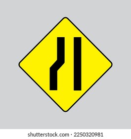 narrow road traffic sign vector isolated