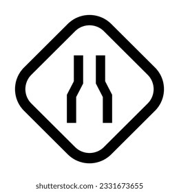 Narrow Road Vector Glyph Icon For Personal And Commercial Use.
