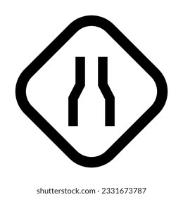 Narrow Road Vector Glyph Icon For Personal And Commercial Use.
