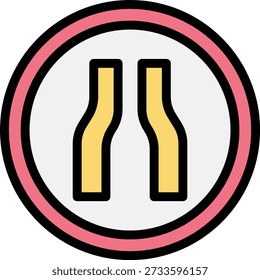 Narrow road Vector Icon Design Illustration