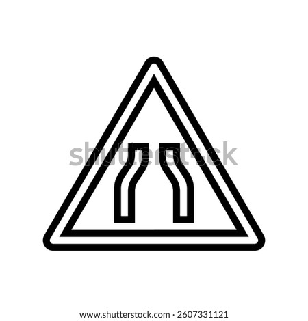 narrow roads car driving obstacles line icon vector. narrow roads car driving obstacles sign. isolated contour symbol black illustration