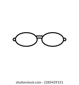 Icono de gafas redondas estrechas. Ilustración vectorial.
