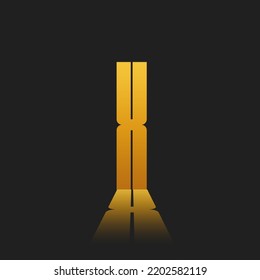 Narrow sans serif font. Thin line typeface. Letters for logo and title design. Isolated on Black background