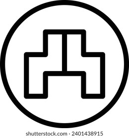 Narrow single vector line icon
