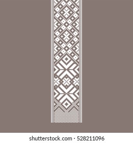 NArrow stripe with traditional baltic ornament on gray