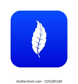 Narrow toothed leaf icon digital blue for any design isolated on white vector illustration