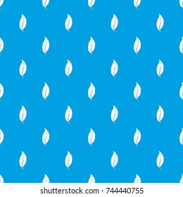 Narrow toothed leaf pattern repeat seamless in blue color for any design. Vector geometric illustration