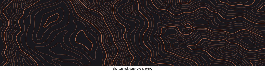 a narrow topographic map on a dark brown background - Shutterstock ID 1938789502