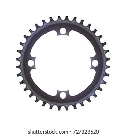 Narrow Wide Single Chainring. Bicycle parts. Close look.Vector 