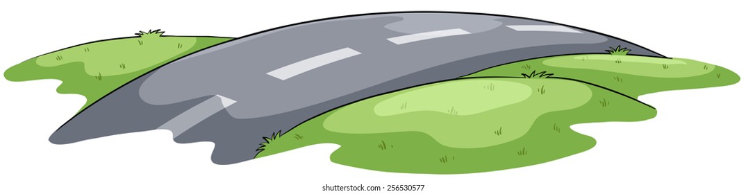 Schmale und kurvenreiche Straße auf weißem Hintergrund