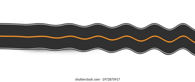 narrow winding road slippery asphalt warning graphic curve roadway, mountain hills and bad gravel way icon vector illustration.
