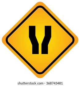Narrowed road sign,warning sign ,vector illustration