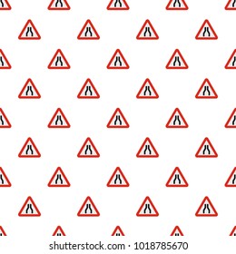 Narrowing of the road pattern seamless in flat style for any design