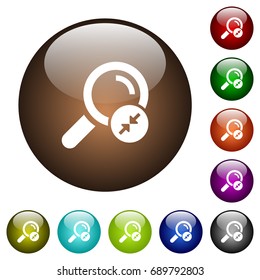 Narrowing search results white icons on round color glass buttons