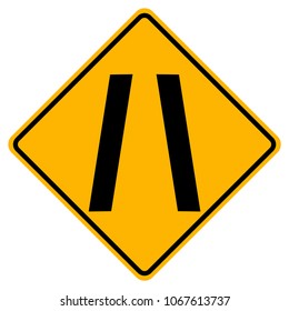 Narrowing Traffic Road Sign,Vector Illustration, Isolate On White Background Label .EPS10