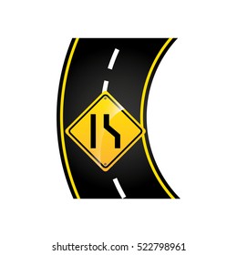 narrows road sign concept graphic vector illustration eps 10