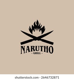 NARUTHO GRILL BAR BBQ LOGO DESIGN.eps