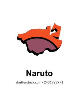 Naruto City High detailed vector map of Japan prefecture, logotype element for template svg