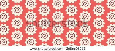 Narutomaki fish cake seamless pattern. Japanese ramen and Asian cuisine design for restaurant menus, branding, packaging, and printed materials