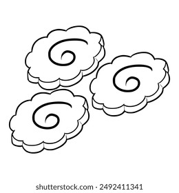 narutomaki fishcake illustration hand drawn outline isolated vector