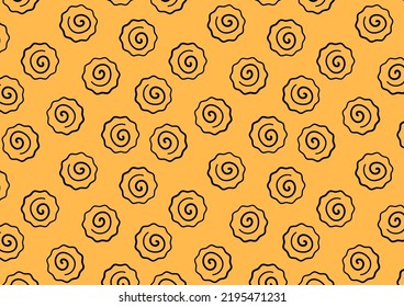 Narutomaki, Japanese food seamless pattern on yellow background. svg