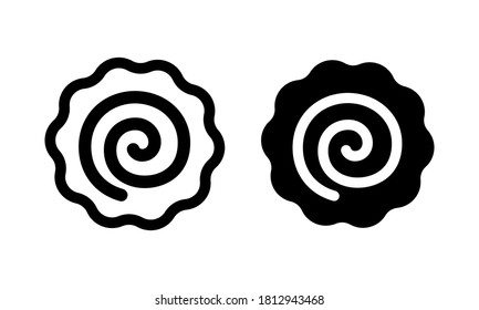 Narutomaki outline and silhouette icon simple vector illustration set