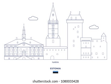 Narva Linear City Skyline, Estonia