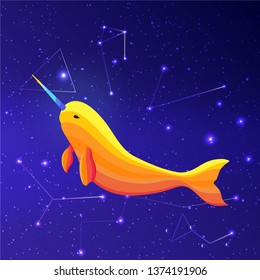 Narval whale drawing