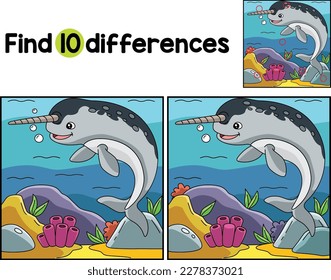 Narwhal Animal Find The Differences