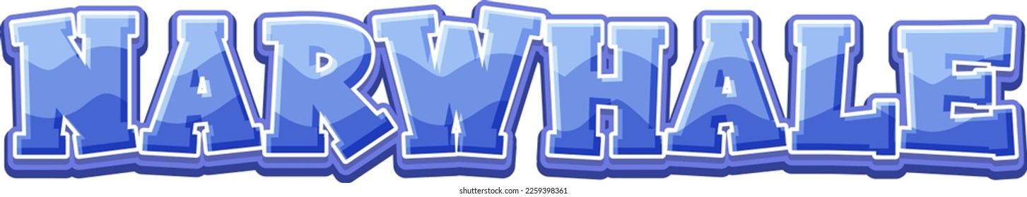 Narwhal animal text logo illustration