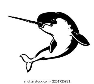 Narwhal Arctic Ocean Uni Horn Mammal Illustration