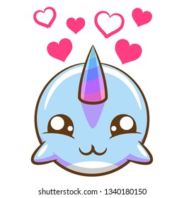 Narwhal cartoon clipart