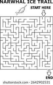 Narwhal ice trail maze fun kids activity game