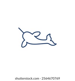 Narwhal icon Outline icon sign