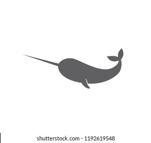 Narwhal icon.   Narwhal whale icon. 