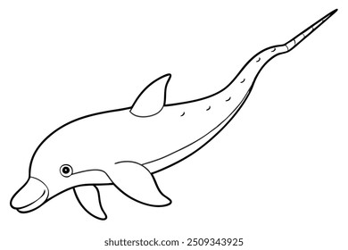 a narwhal with lainar vector lllustration