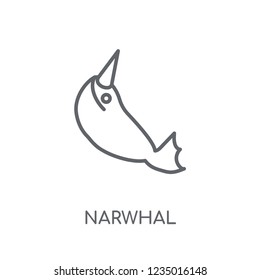 Narwhal linear icon. Modern outline Narwhal logo concept on white background from Fairy Tale collection. Suitable for use on web apps, mobile apps and print media.