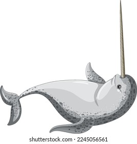 Narwhal on white background illustration